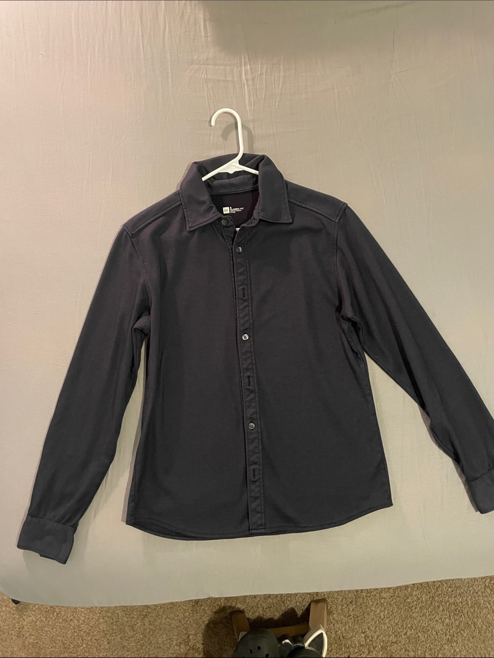 GAP Men's Button-Down Shirt - Dark Grey
